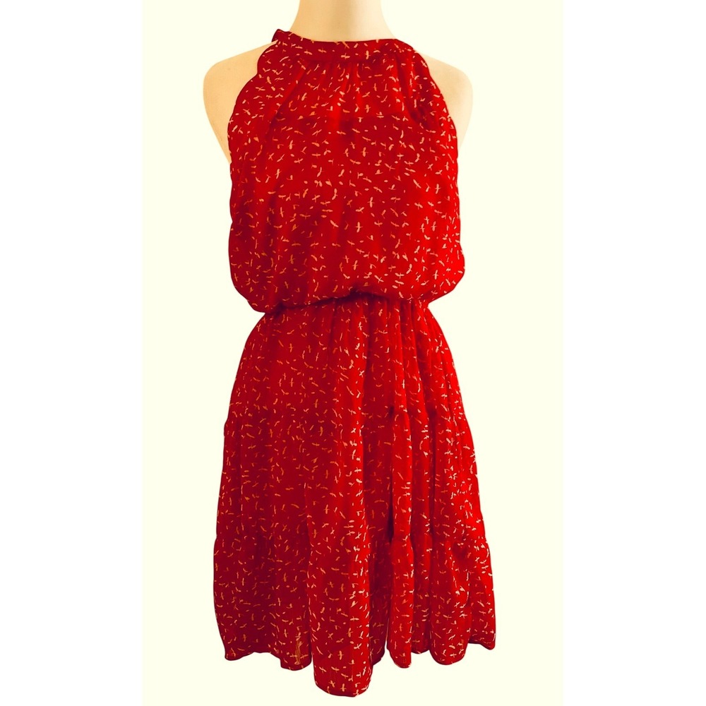 Monteau Los Angeles Dress Sleeveless Party Casual Red‎ M Feminine